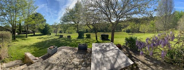 vue du parc depuis la cuisine