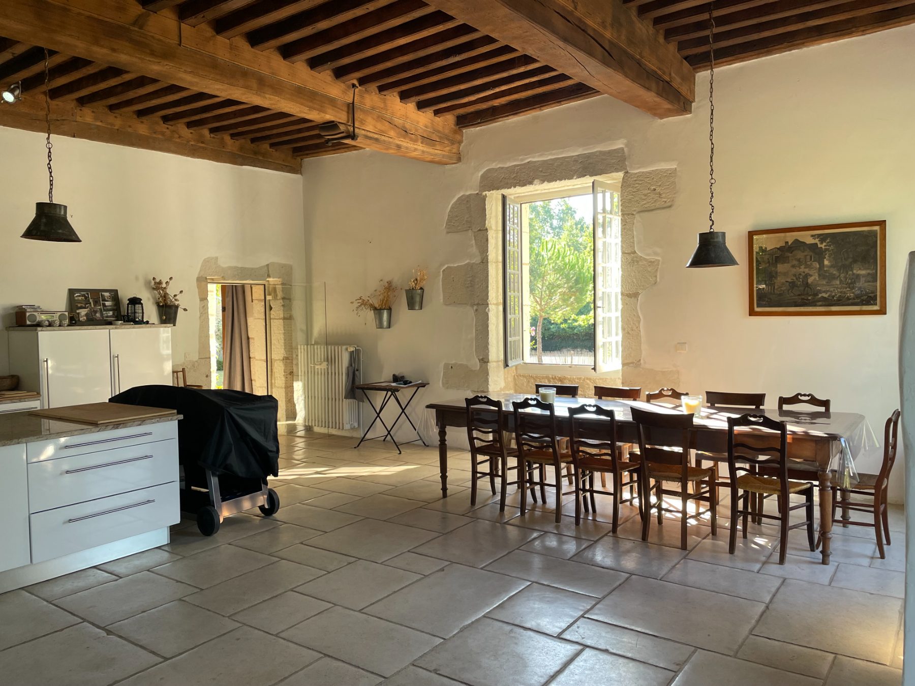 grande cuisine ouverte sur le parc